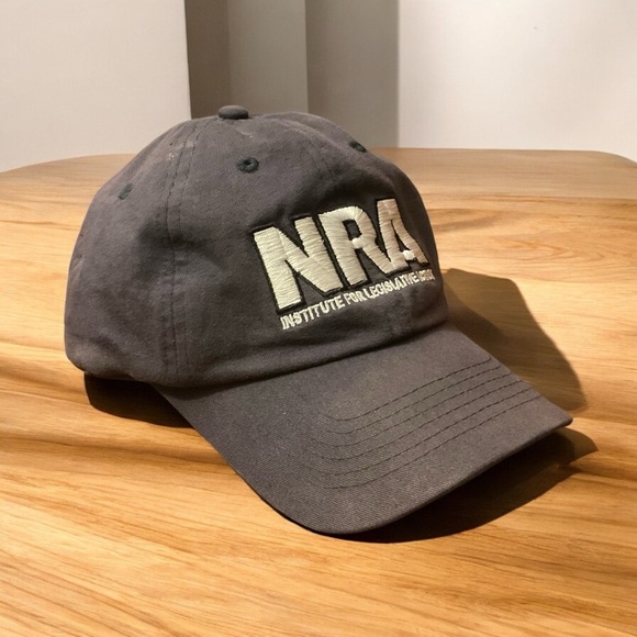 NRA Front Back & Side Logo Embroidered Adjustable Velcro Strap Cap! - Picture 7 of 9